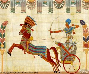 yapboz Mısır savaşçı ve savaş arabası